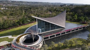 aerial picture of art museum in Bali.